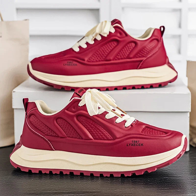 Men Shoes Fashion Male Shoes ﻿ Green Thick Sole Platform Wave Shoes Student Sneakers Increase Height Men Walking Shoes