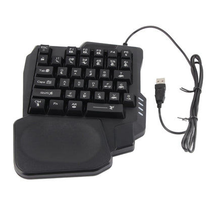 35 Keys Gaming Keyboard Black One Handed Gaming Keyboard Anti Slip Design Three Colors Backlight for Mobile Games for Computer