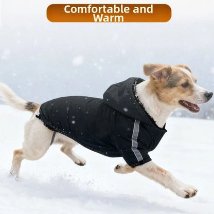 Pet Costume Windproof Fleece Dog Clothes Waterproof Comfortable Dog Hooded Coat Warm Reflective Winter Pet Apparel Outdoor