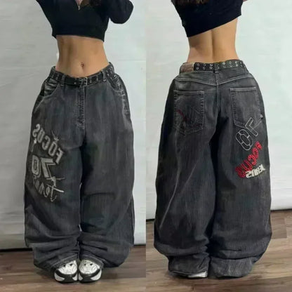 American Fashion Trend Joker Best Sell Special Spot Jeans Women Street Y2K New Punk Oversized Wide-leg Pants Unisex Casual Jeans