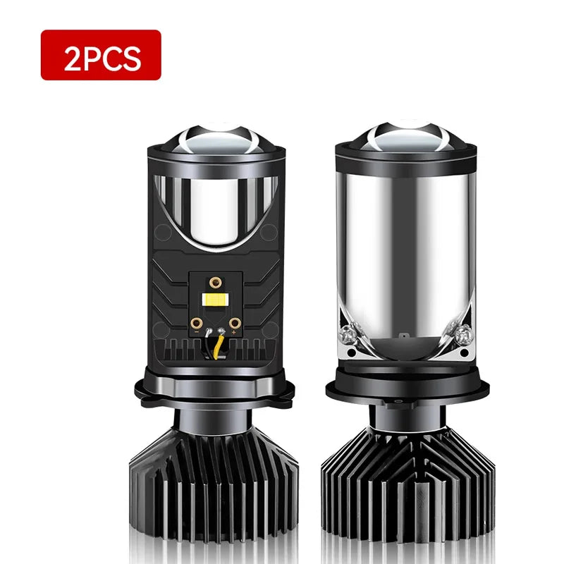 H4 LED Projector Motorcycle Headlight Bulbs Bi LED Lens Projector motorcycle accessories Mini Projector Lens Headlight Projector