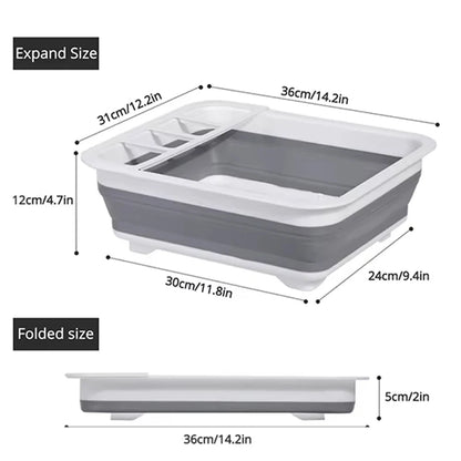 Kitchen Foldable Dish Rack  Storage Holder Drainer Bowl Tableware Plate Portable Drying Rack Home Dinnerware Dish Rack Organizer