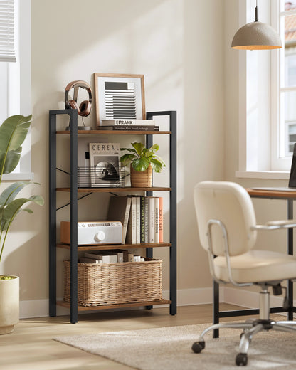 VASAGLE bookcase, stand rack, 120/153/186 cm, with 4/5/6 levels