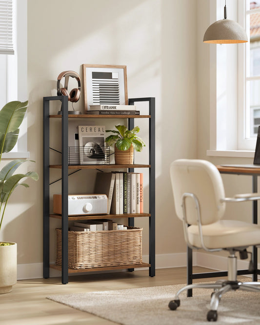 VASAGLE bookcase, stand rack, 120/153/186 cm, with 4/5/6 levels