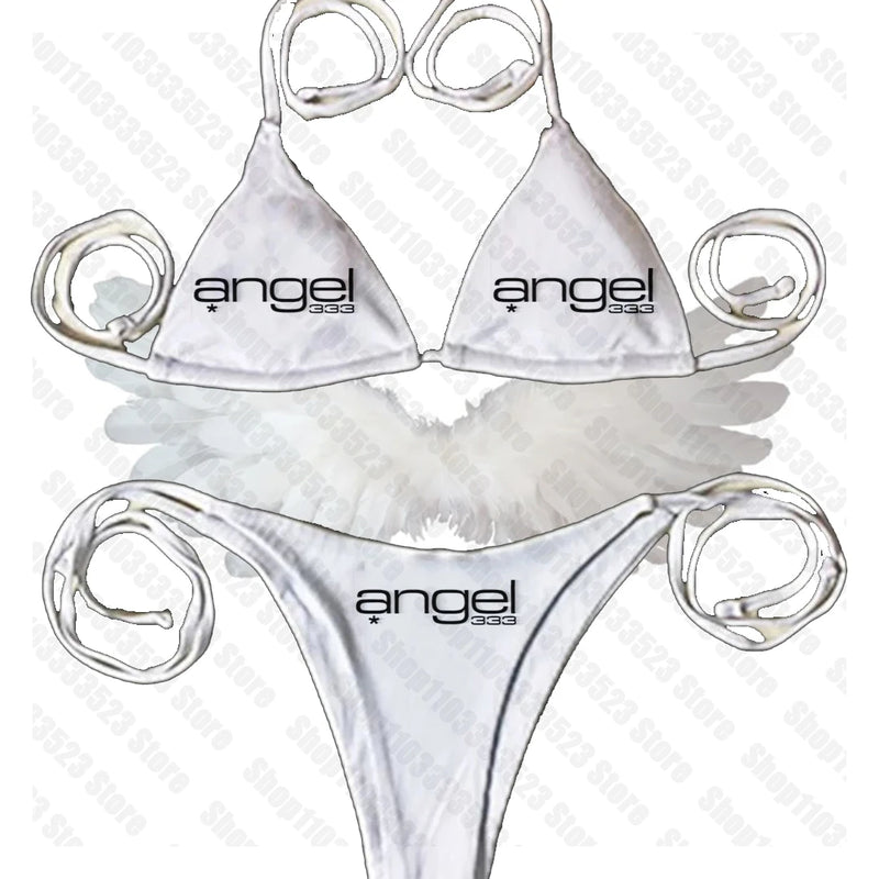 Fashion Gothic Emo Girl Ladies Bikini Sexy Y2k Style Printing Bikini Vintage Punk Women's Bikini Summer Sexy Bikini Letter Print