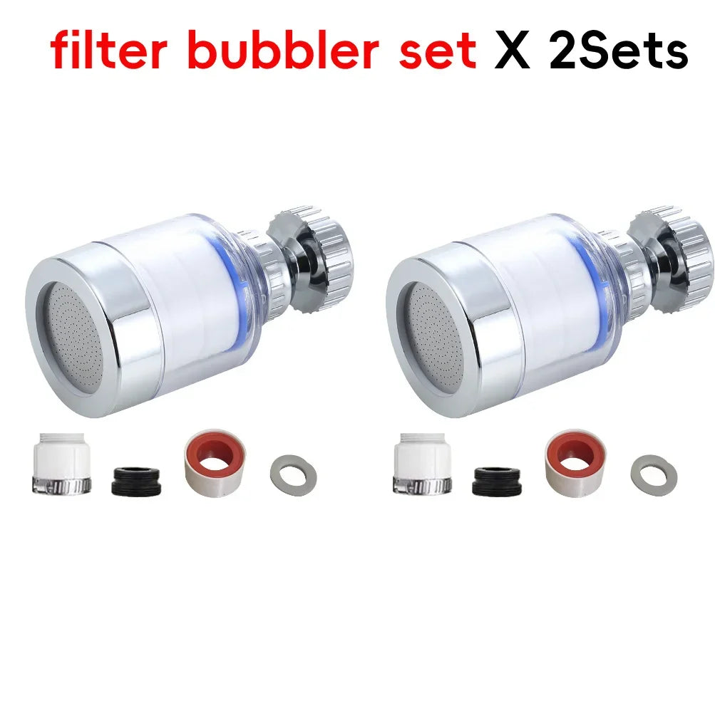 1Set Faucet Water Filter 360 Degree Rotating Filter Elements Water Purifier Set Heavy Metals Filtered Tools PP Cotton Filtration