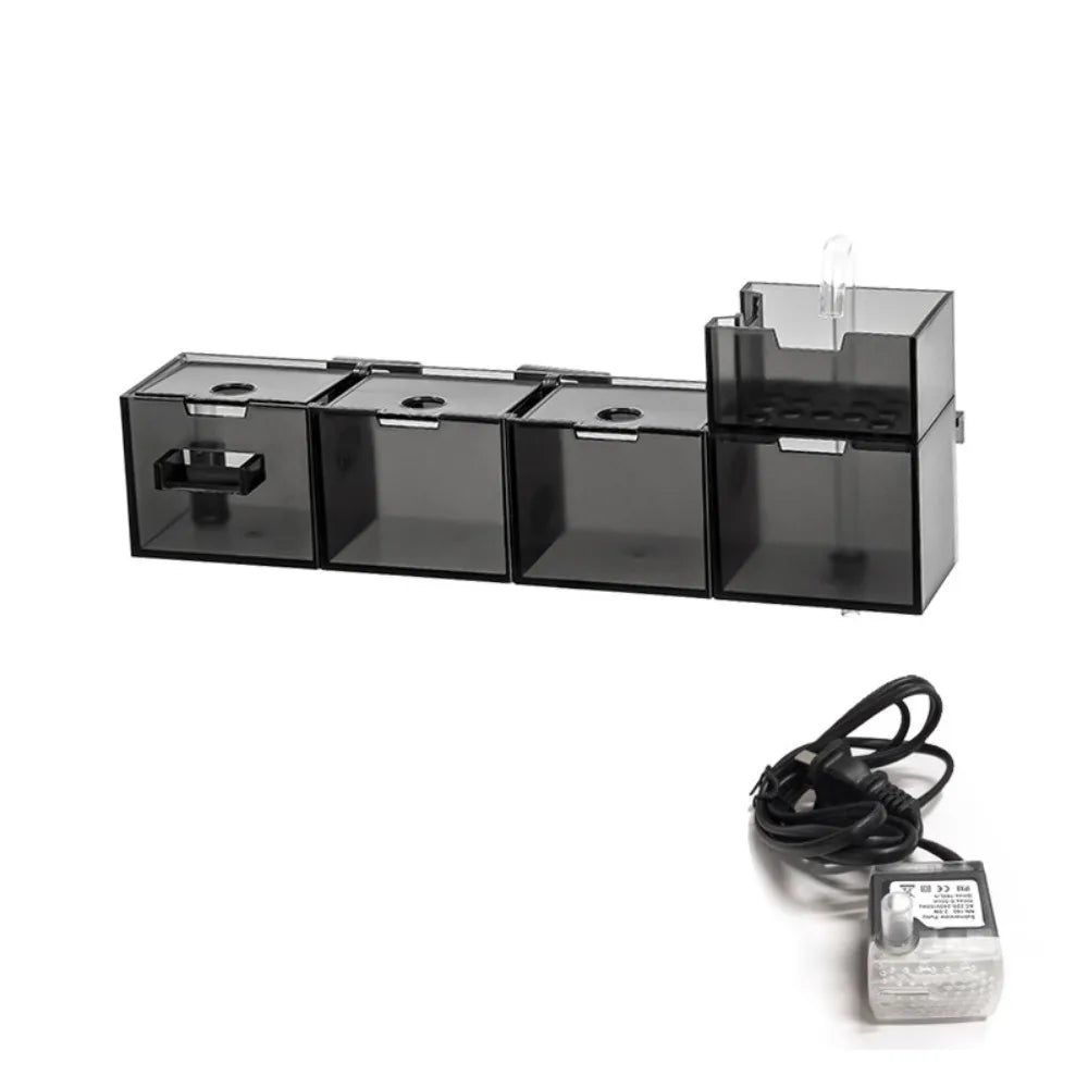 Three-in-one External Aquarium Filter Plastic Silent Fish Tank Filter Box Built-in Oxygenated Water Purifier Aquarium
