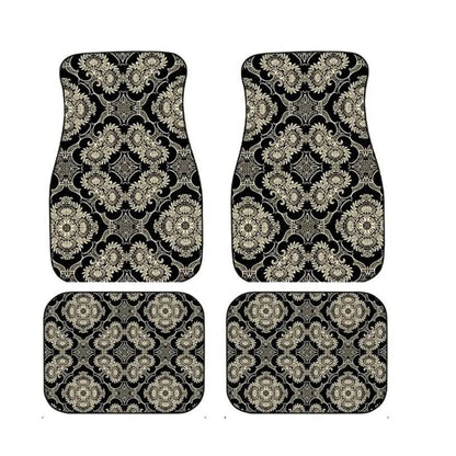 4Pcs Durable Bohemian Car Floor Mats Anti-slip Dirty Resistant Persian Carpet Car Decoration Heavy Duty Car Floor Protector Rugs