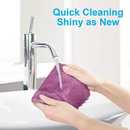 12 Pack Microfiber Dish Towels, Reusable Double-Sided Cleaning Cloths for Kitchen Dishes Cups Bowls Furniture