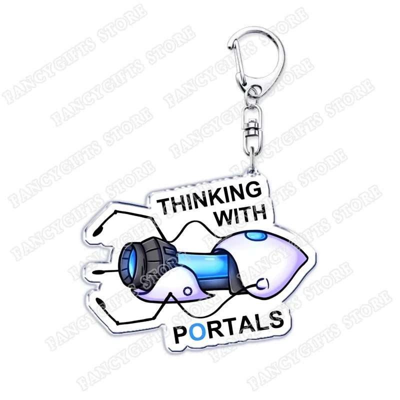 Trending Video Game Keychains for Accessories Bag Glados Aperture Laboratories Science Keyrings Jewelry Gamer Fans Gaming Gifts