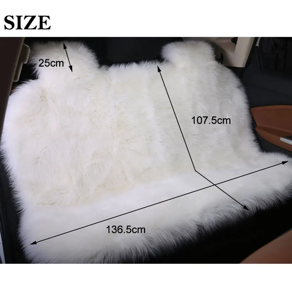 Car Seat Cover Faux Fur Warm Car Seat Cover Faux Plush Black Cute Fundas Coche Asiento Universal Decorative Accessories
