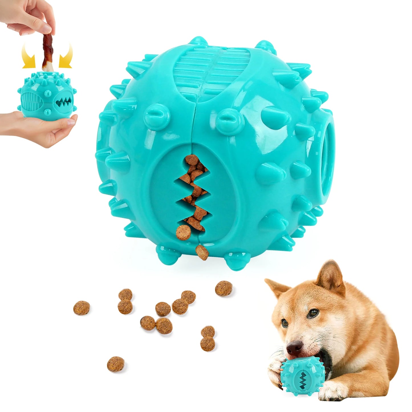 Dog Chew Toys Grinding Teeth Sound Ball Toys Leaking Food Balls Anti Bite Interactive Training Cleaning Teeth Toys Pet Products