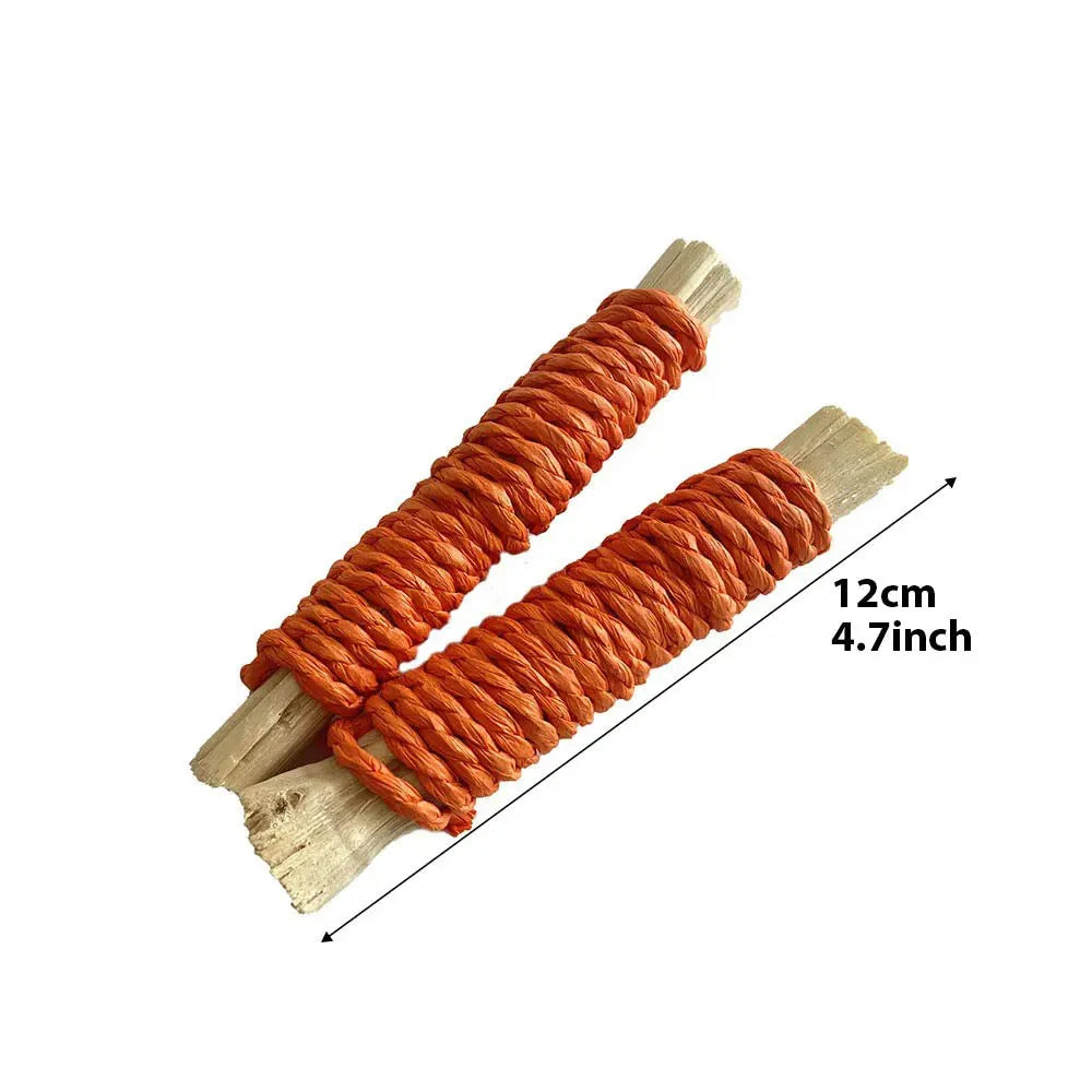 Pet Parrot Chewing Teething Toys Hamster Rabbit Hand-woven Straw Rope Carrot Corn Rattan Ball Toys Bird Cage Hanging Accessories