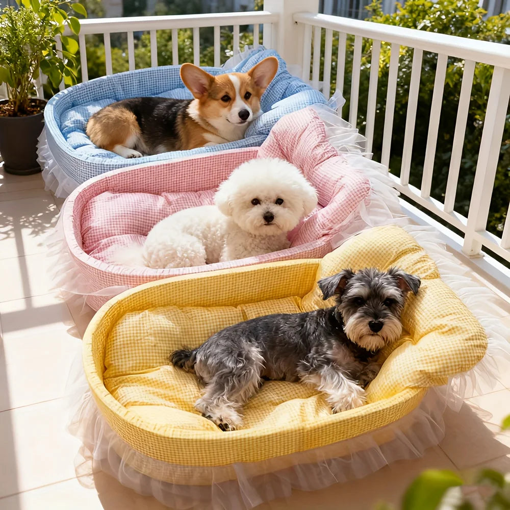 Cat Sofa Bed Comfortable Pet Nest 1pc Soft and Hairball Resistant  Cute Lace Princess Bed for Cats and Small Dogs