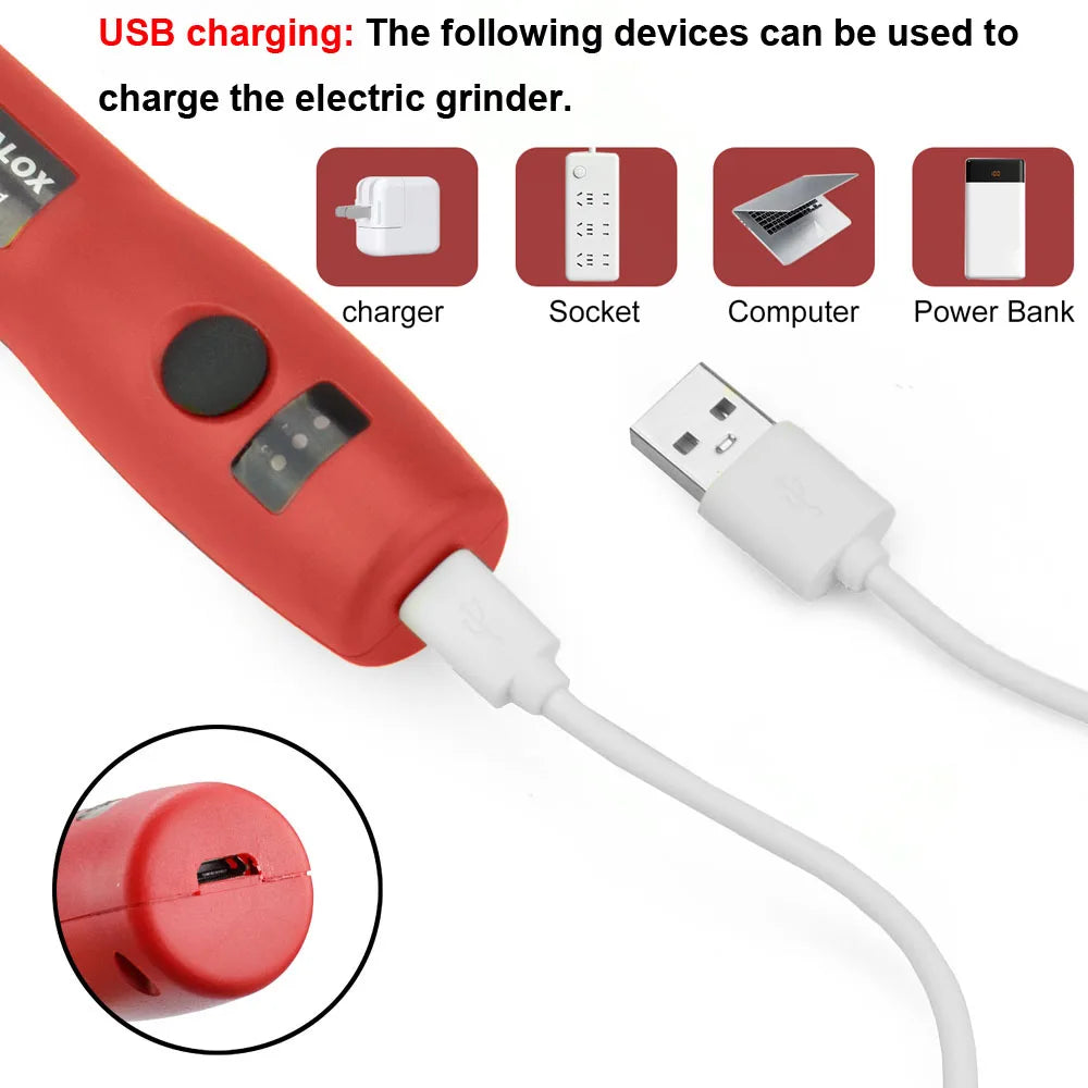 Toolour Cordless Rotary Tool Kit 26 Accessories 3-Speed Adjust Power Rotary Tools 5V 2A Electric Carving Pen for DIY Projects