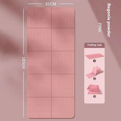 Foldable Yoga Mat Eco Friendly TPE Material Double Sided Non-Slip Lightweight Portable Travel Fitness Exercise Mat for Pilates Y