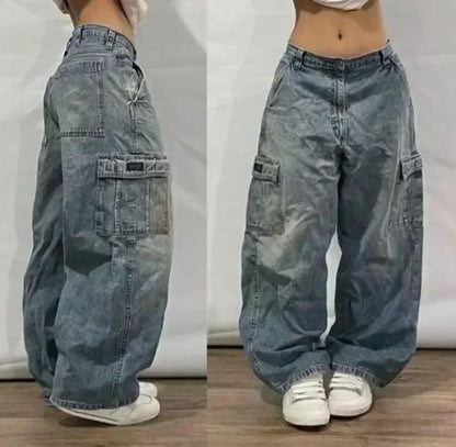 American Fashion Trend Joker Best Sell Special Spot Jeans Women Street Y2K New Punk Oversized Wide-leg Pants Unisex Casual Jeans