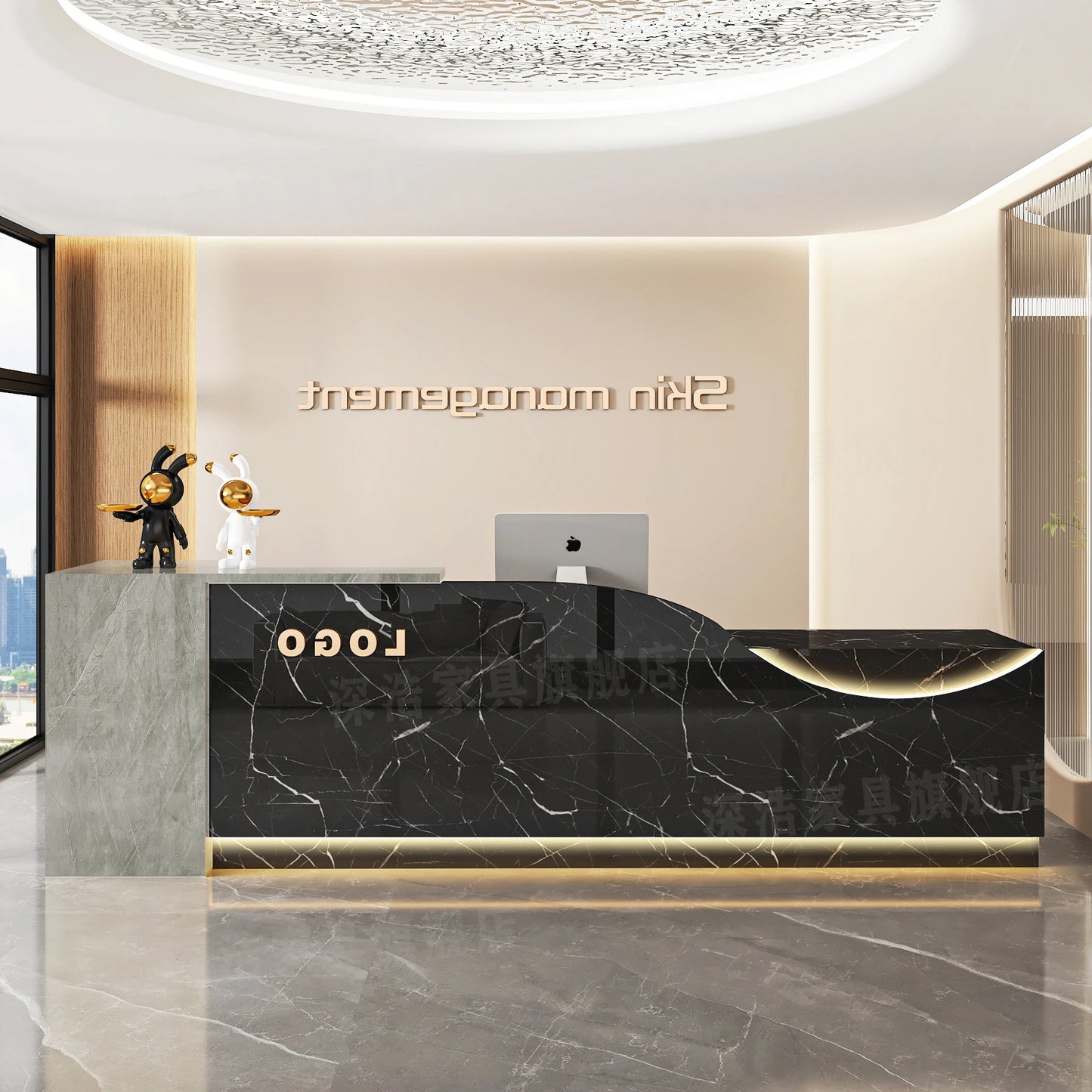 Customized Equipment Reception Desk Beauty Simple Creative Aesthetic Reception Desks Trendy Luxury Mostrador Office Furniture