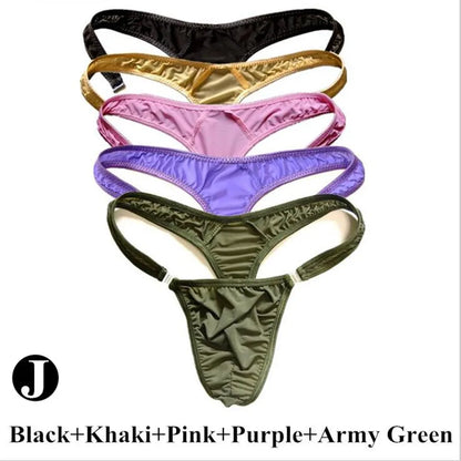 5Pcs/Set Men Sexy G-string Transparent Buckle Low Waist Thong Nylon High Quality Underwear U Pouch Cozy Underpants Fast Shipping
