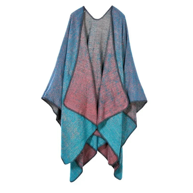 Winter Fashion Poncho Women Capes Scarf Imitation Cashmere Ladies Scarves Warm Shawls Wraps Woman Ponchos Bufanda Mujer Foulard