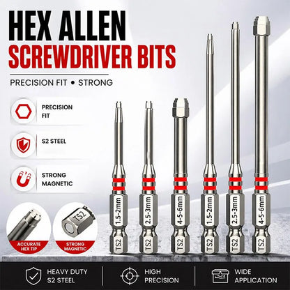 Screwdriver Bits Set 3Pcs With Magnetic Hex Shank Pagoda-shaped Design In Multiple Sizes For Electric Drills And Wrenches