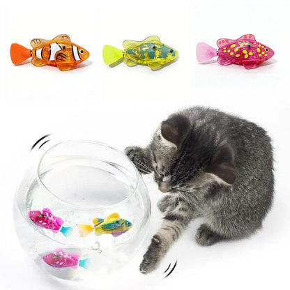 Pet Cat Toy LED Interactive Swimming Robot Fish Toy, Glowing Electric Fish Toy for Cats, Stimulates the Hunting Instinct of Pets