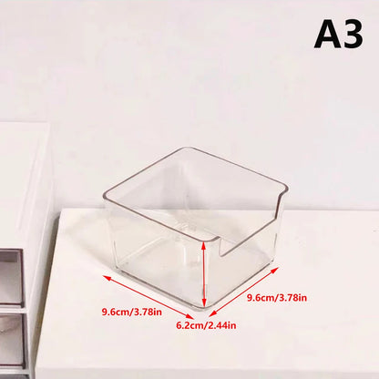 Storage Box With Partitions Refrigerator Organizer Bin Plastic Food Storage Organizer Tapes, Books, Seasoning Bags Storage Boxes