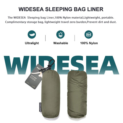 Widesea Camping Sleeping Bag Liner Ultralight Mummy Sleeping Bag Backpack Liner Single Person Travel  Sleeping Bag