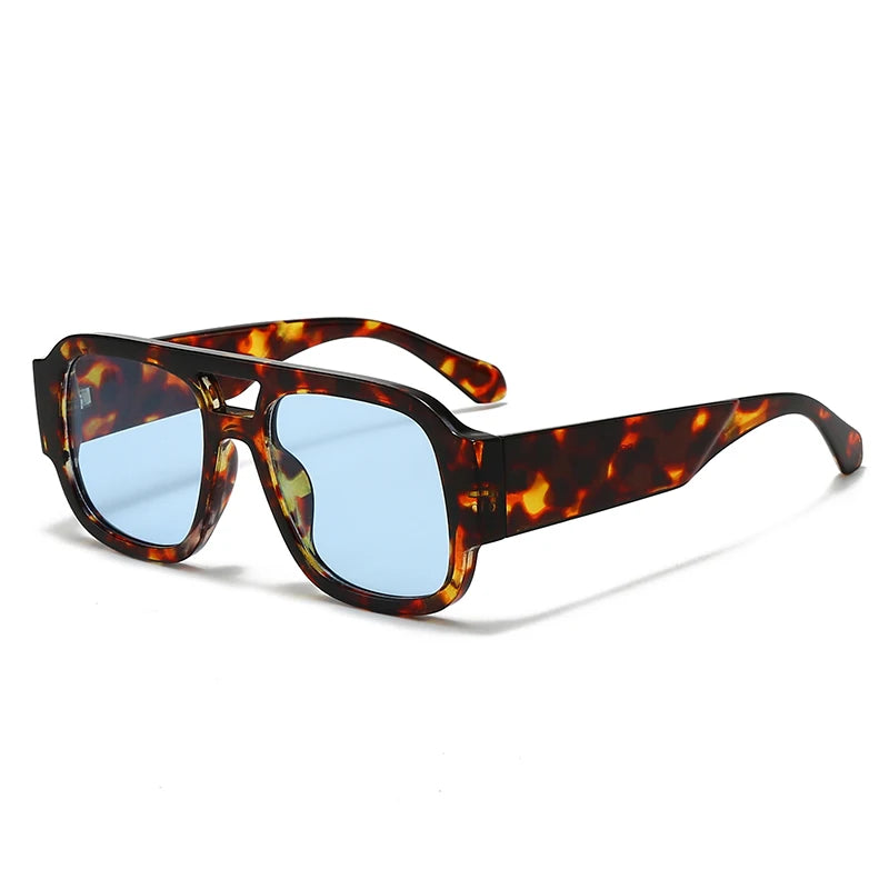 Protective Glasses 1/4 Sets Large Frame Double Bridges Square Sun Glasses Women Candy Color Men Eyeglasses Outdoor Sports Shades