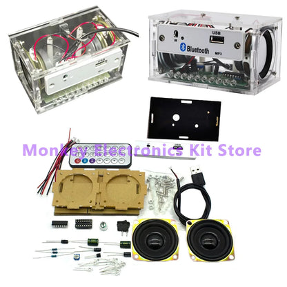 Electronic DIY Bluetooth Speaker Kit White DIY Soldering Project Electronics Kit Teaching Practice Bluetooth Stereo Speaker Kit