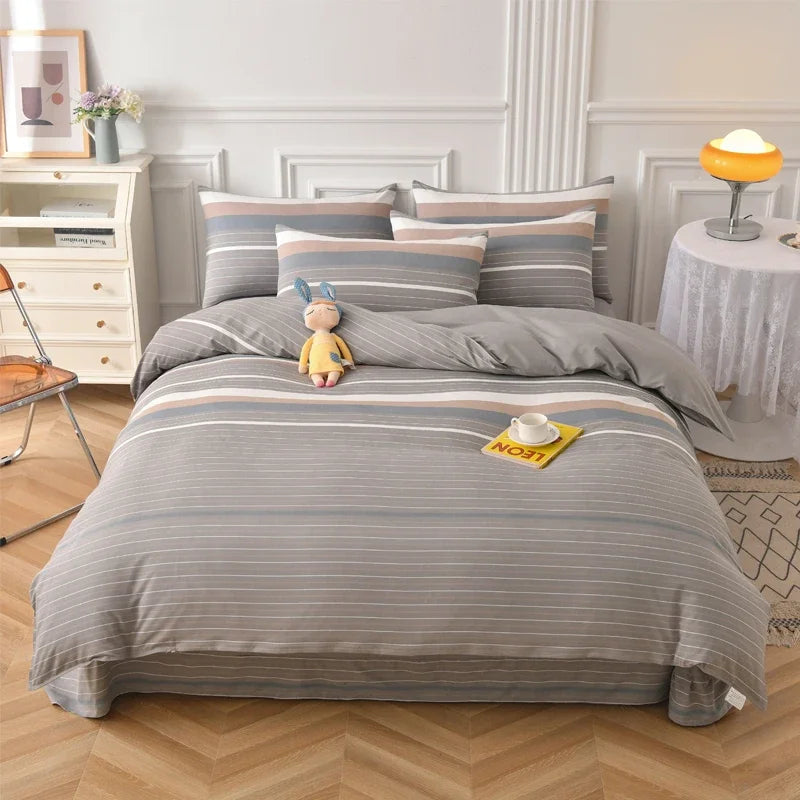 Elegant Home Bedding Durable Duvet Cover Soft Comfortable Fadeless Quilt Comforter Cover Queen Home Textiles Yarn-dyed Fabric
