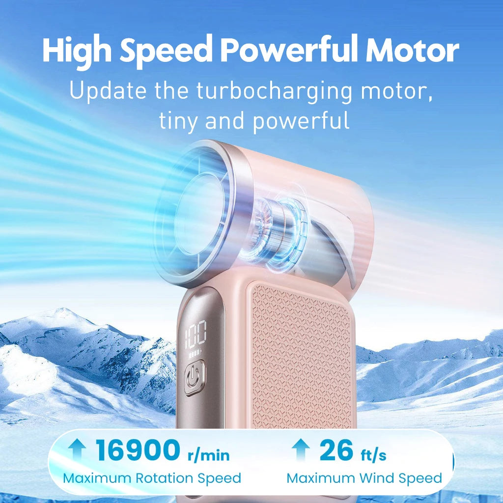Mini Handheld Fan 3600mAh High-Speed Portable Turbo Pocket Fan for Outdoor Travel