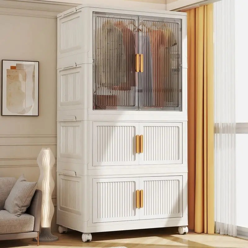 Natural Shelves Wardrobes Organizer Clothes Jeans Shelf Drawer Wardrobe Stackable Storage Stoffen Klerenkast Home Furniture