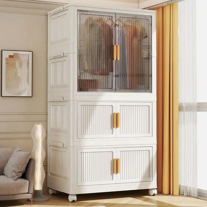 Natural Shelves Wardrobes Organizer Clothes Jeans Shelf Drawer Wardrobe Stackable Storage Stoffen Klerenkast Home Furniture