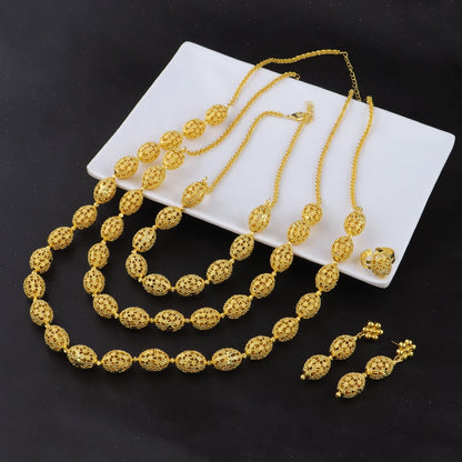 Necklace Earrings Rings Set for Women Luxury Jewelry Nigeria Bridal  Wedding Party Jewellery Set Accessories Wholesale