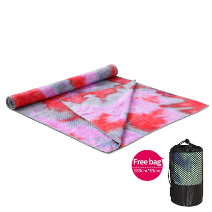 Printed Yoga Mat Non-slip Fitness Blanket Sweat Absorbent Foldable Portable Pilates Exercise Sports Travel Towel 183*63 CM