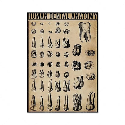 Modern Dental Art Teeth Canvas Painting for Home Living Room  Bedroom Wall Decor Stylish Poster Print