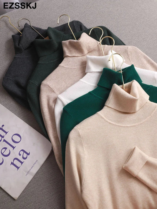 Basic Turtleneck Slim Cashmere Sweater Pullover Women Autumn winter thick warm Sweater For women Female Chic Jumpers top