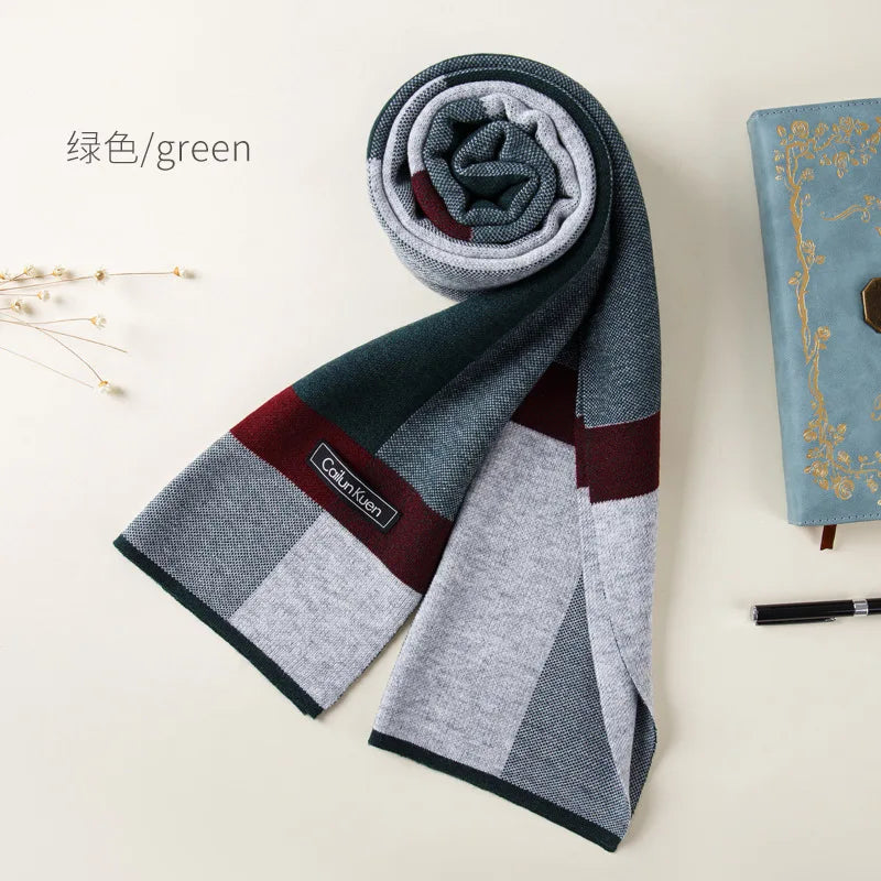 High Quality Wool Men Scarf Autumn Winter Classic Business Thermal Muffler Male Soft Korean Version Long Thick Warm Shawl No Box