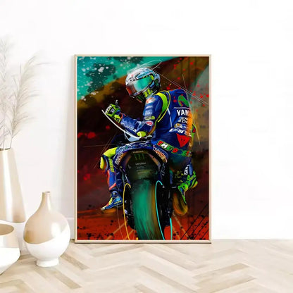 Painting Calligraphy HD Waterproof Canvas Wall Art Poster Home Room Decor Gift Motorcycle Racer Valentino Rossies