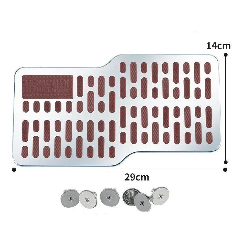 Truck Floor Mats Driver Floor Mat Heel Pad Stainless Steel Anti-Slip Pedal Wear-Resistant For Automotive RV Tractor Vehicle