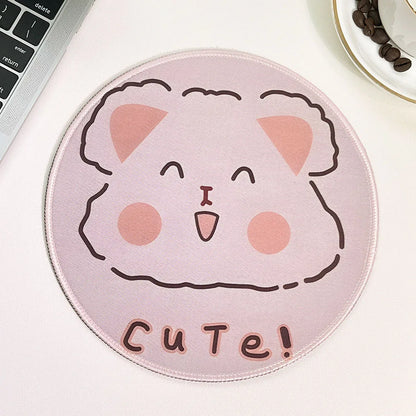 Cute Cartoon Round Mouse Pad Non-slip Rubber Base Comfortable Durable Table Mat for Home Office Gaming Desk Laptop Accessories