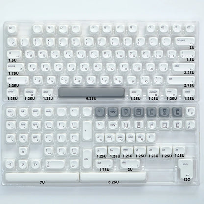 KBDiy 143 Keys/Set Russian Japanese Korean Matcha Keycap Green KOA PBT Keycaps for Mechanical Keyboard Caps for GMK67 GMK64 61
