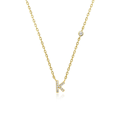 VEWANT New 925 Sterling Silver Monogram Initial Letter A M Pendant Long Chain Necklace Crystal Fine Jewelry Luxury Fine Jewelry