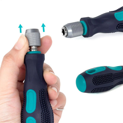Screwdriver Bit Handle Non-Slip Quick Release Hand Tools 1/4 Inch Hex Screwdriver Handle for Household Appliances Automotive