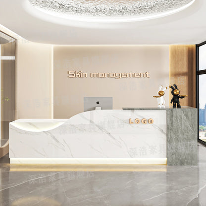 Customized Equipment Reception Desk Beauty Simple Creative Aesthetic Reception Desks Trendy Luxury Mostrador Office Furniture