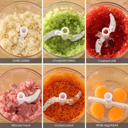 1PC 520/900ml Succulent Meat Grinder, Garlic Chopper, Onion Chopper, Vegetable Chopper, Rotating Kitchen Cooking Accessories