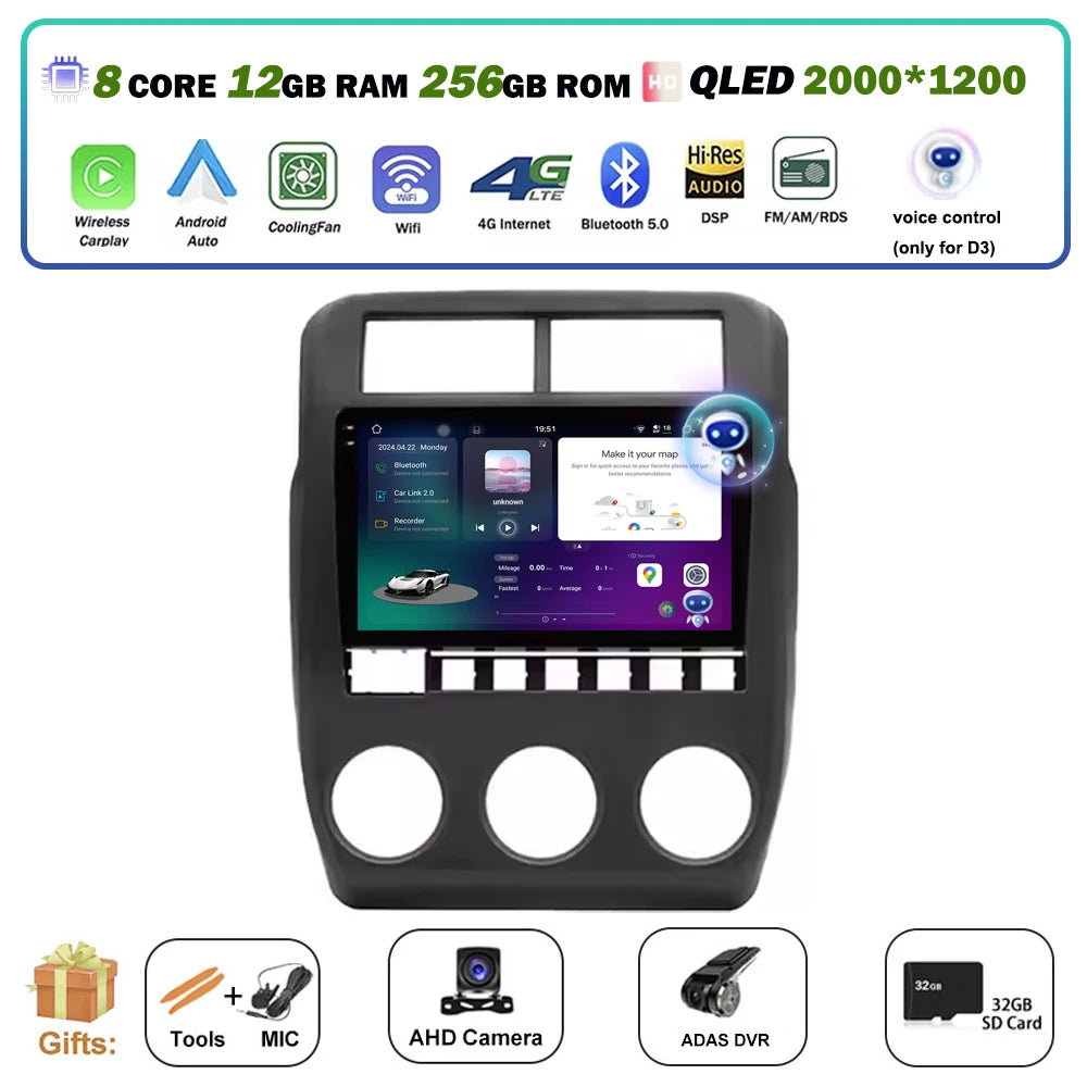 Car Radio Multimedia Video Player GPS Navigation QLED Touch Screen For Lada Niva 2021 - 2023 Android 16 Auto Wireless Carplay