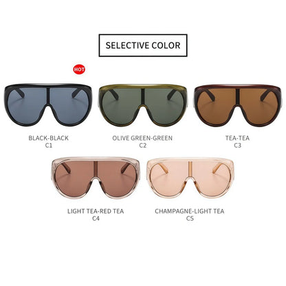 New Fashonable Oversized One-piece Luxury Sunglasses For Women Men Big Goggles Sports Sun Glasses Trendy Shades UV400 Eyewear