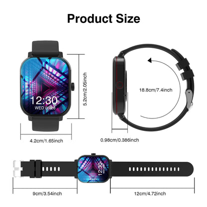 Smart Watch, Wireless Call/Dial, Multiple APP Reminders, Suitable for Men and Women, Sports Watch, Compatible with IPhone/Andrio